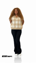 Cocoa Checkered Knit Vest
