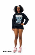 Chrome Graphic Oversized Sweatshirt – Black Edition