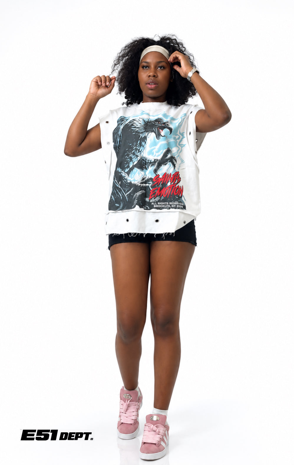 Savage Emotion Eagle Sleeveless Distressed Tee