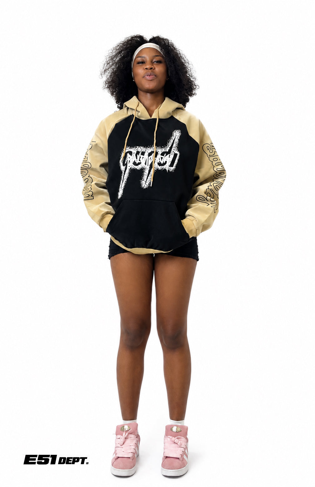 Balenciaga Contrast-Panel Graphic Hoodie