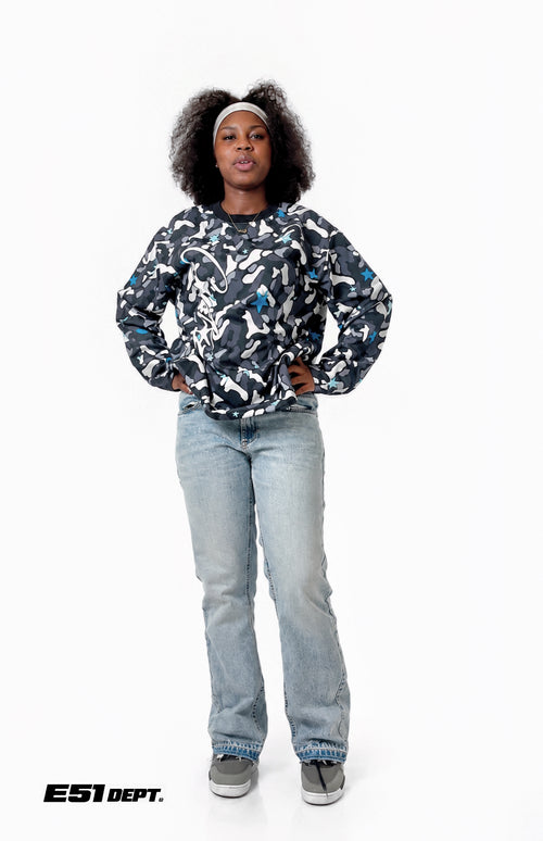 Blue Star Camouflage Oversized Sweatshirt