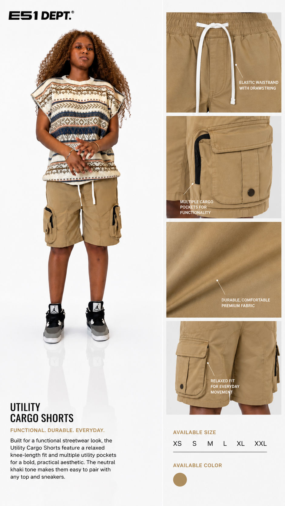 E51DEPT “Utility” Cargo Shorts