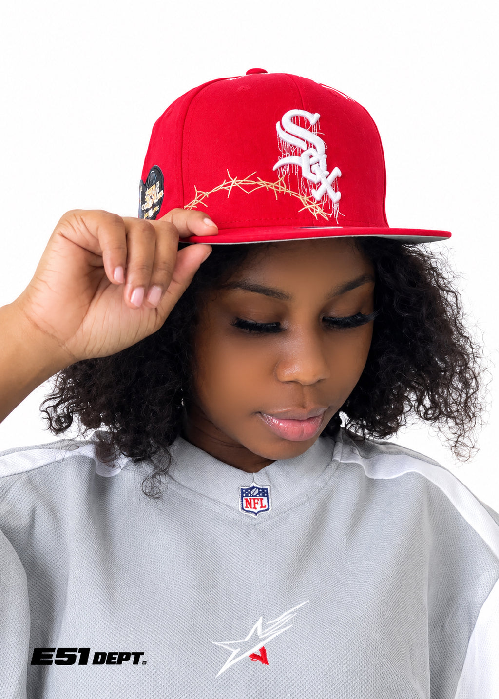 Red Chicago White SOX 59FIFTY Fitted Cap - Gold Barbed - Wire Edition