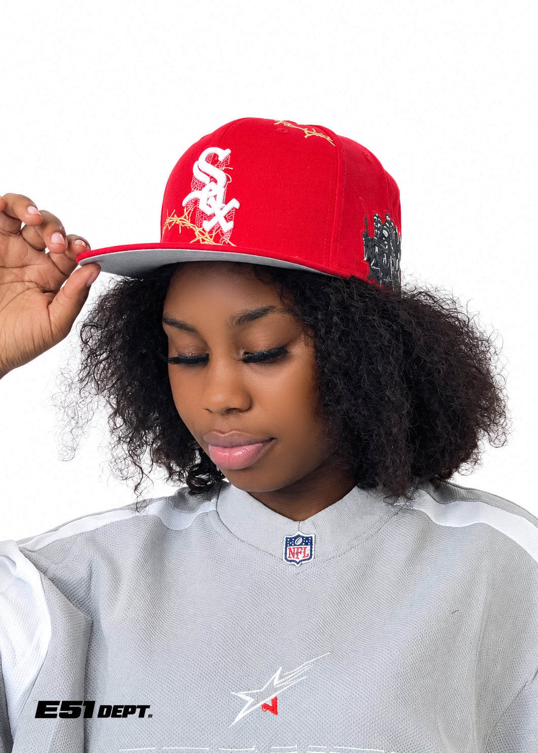 Red Chicago White SOX 59FIFTY Fitted Cap - Gold Barbed - Wire Edition