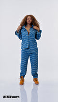 Blue Monogram 2-Piece Denim Set