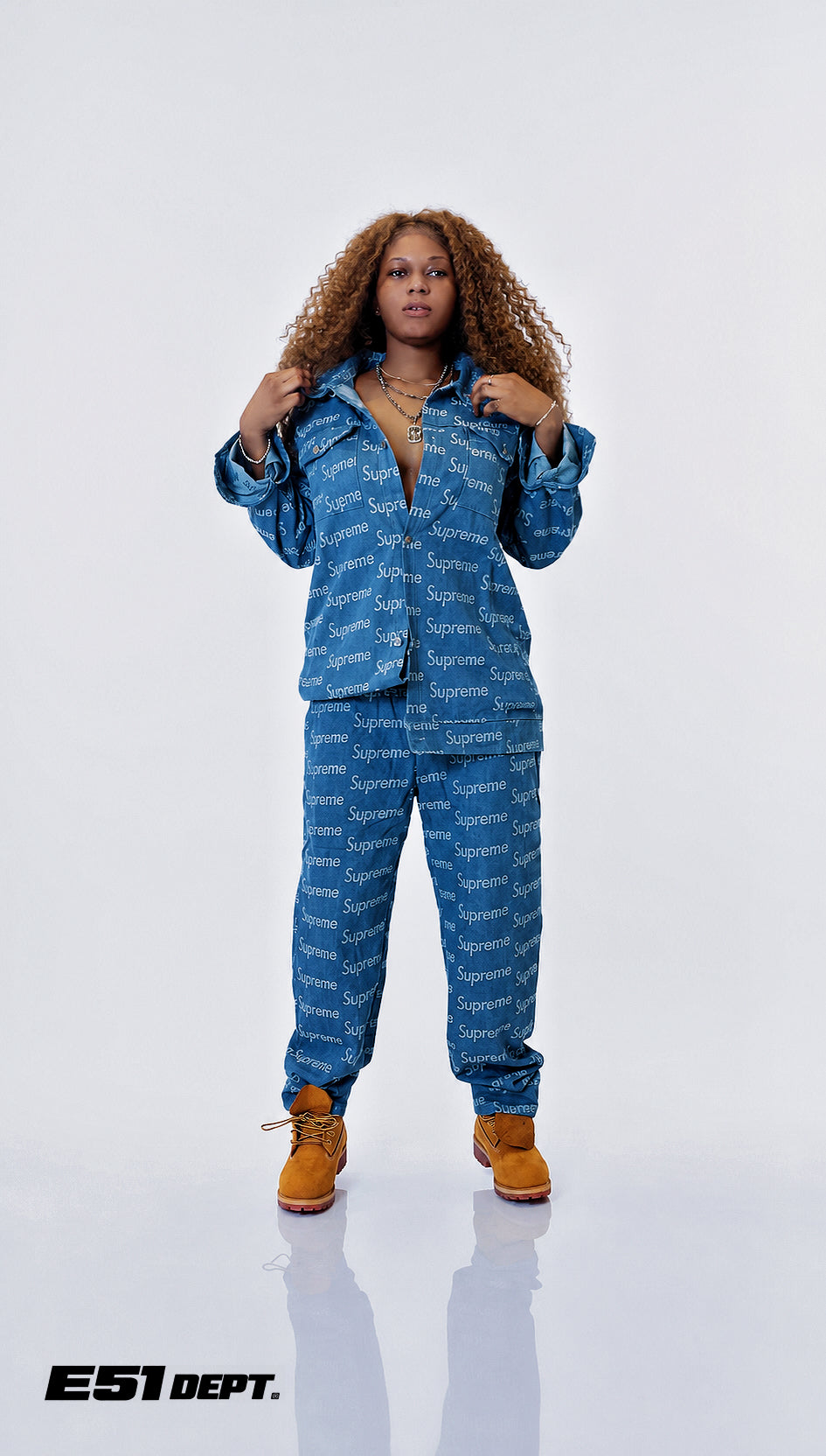 Blue Monogram 2-Piece Denim Set